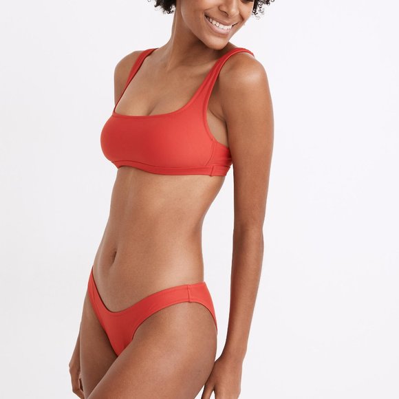 [NWT] Madewell Curved-Waist Bikini Bottom in Red - Picture 2 of 4